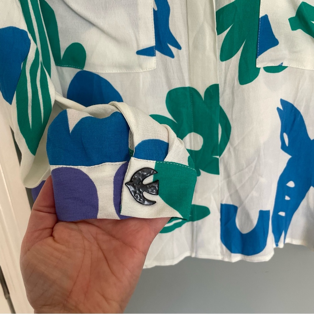 Parfois Collection Colorful Abstract Print Button Down Shirt - Picture 4 of 13